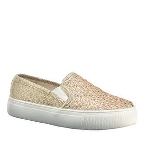 Touch Ups Jewel Champagne Mesh Bedazzled Sneaker